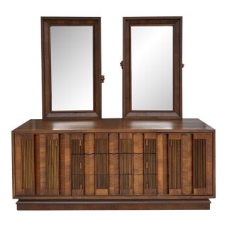 1970s Brutalist-Inspired Dresser With Two Mirrors For Sale