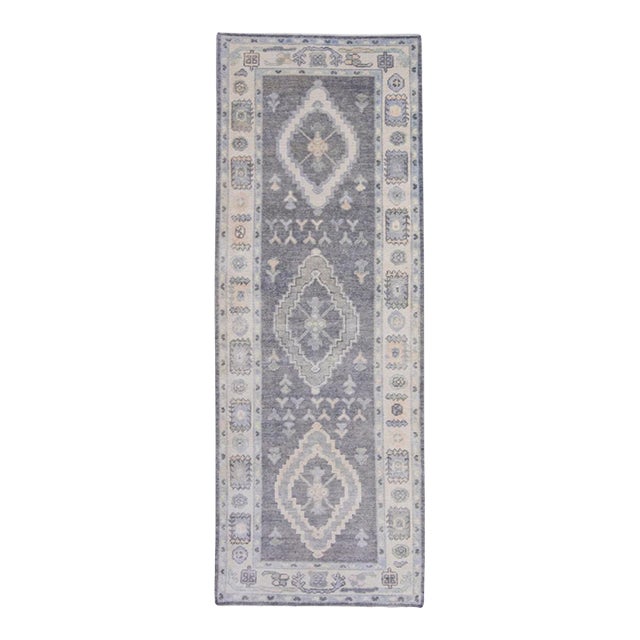 Turkish Oushak Runner Rug 3' x 8'3" For Sale