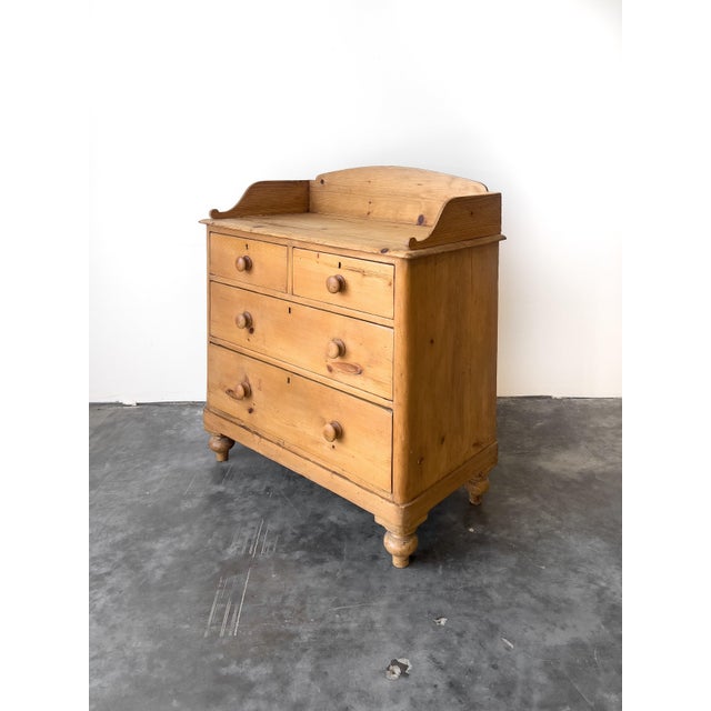 Wood Antique Chest of Drawers | Dresser With Gallery Back For Sale - Image 7 of 11