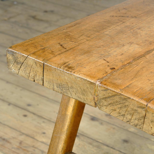 Brown Vintage Oak Butchers Table, 1920 For Sale - Image 8 of 13
