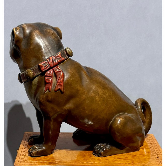 Terra Cotta Pug Dog Figurine, 19th Century, Tobacco Jar For Sale - Image 4 of 7