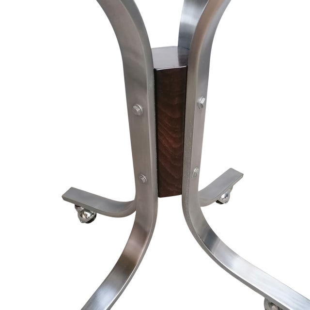 Vintage Space Age Steel and Glass Trolley Table, 1970s For Sale - Image 3 of 6