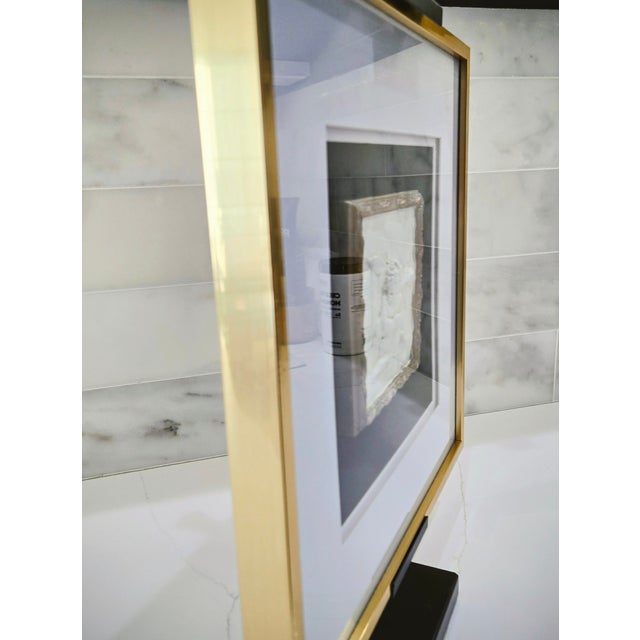 Vintage Chalkware Putto Relief Plaque With Ornate Gold Frame – Classical Winged Child Wall Art For Sale - Image 4 of 9