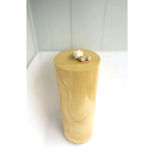 Karl Springer Style Goatskin Parchment Pedestal Column, Modern Postmodern, 1970s 1980s For Sale In New York - Image 6 of 12