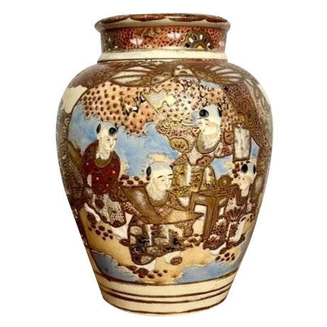 Antique Japanese Satsuma Ginger Jar and Cover, 1910 For Sale