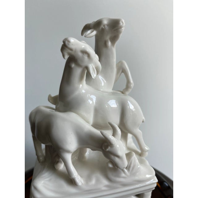Vintage Blanc De Chine “Three Auspicious Goats” Ceramic Figure For Sale In Houston - Image 6 of 12