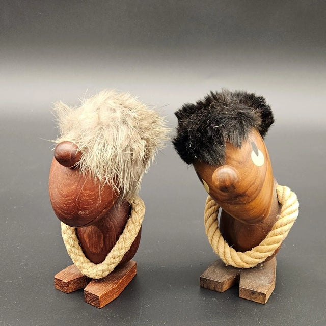 Optimist and Pessimist Figurines in Teak by Hans Bolling Orskov, 1950s, Set of 2 For Sale - Image 4 of 4