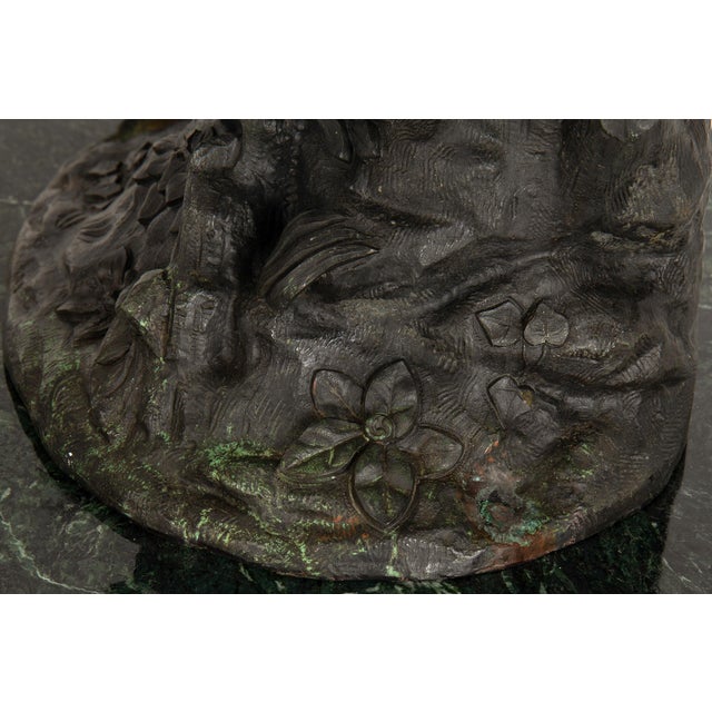 French Patinated Copper Sculpture of Seated Cherub After Charles Lemire For Sale - Image 16 of 18