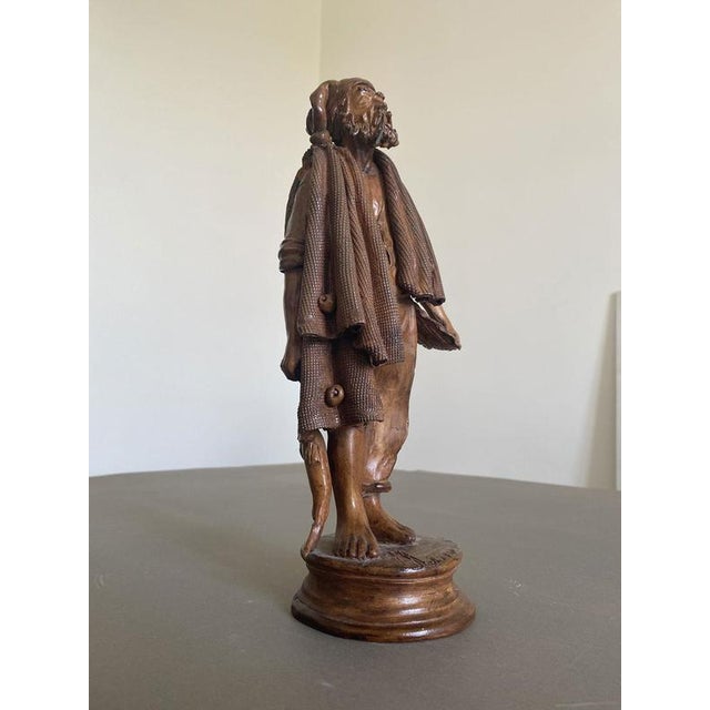 Late 20th Century Carved Wooden Fisherman Sculpture, Italy For Sale - Image 8 of 18