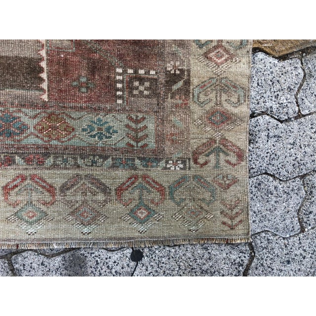 Turkish Handmade Faded Vintage Wool Rug For Sale - Image 10 of 11