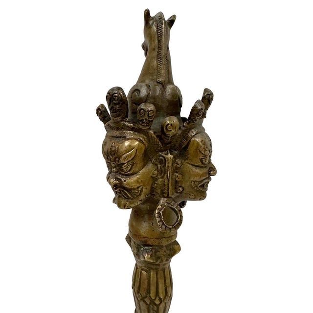 Early 20th Century Tibetan Bronzd Hayagriva Phurba For Sale - Image 10 of 15
