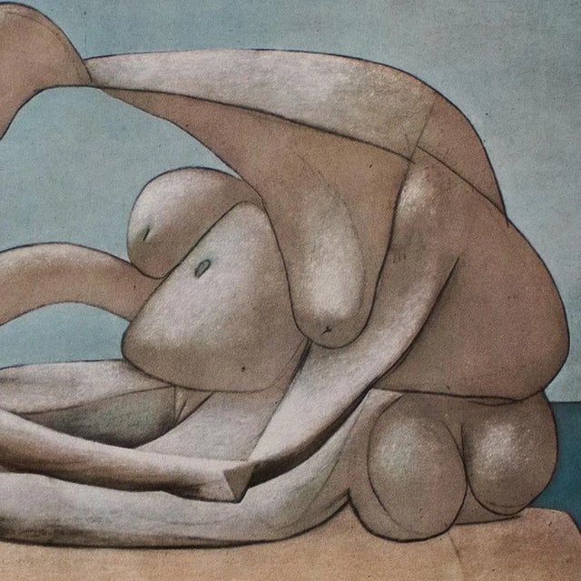 Pablo Picasso 1954 After Pablo Picasso "Woman on the Beach", Period First Limited Edition Offset Lithograph For Sale - Image 4 of 13