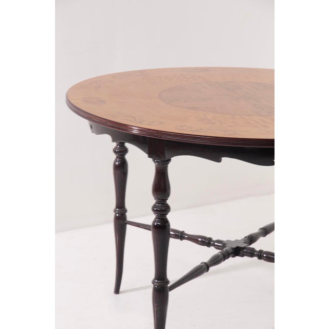 Italian Chiavarino Table with Inlaid Wood, 1950 For Sale - Image 6 of 10