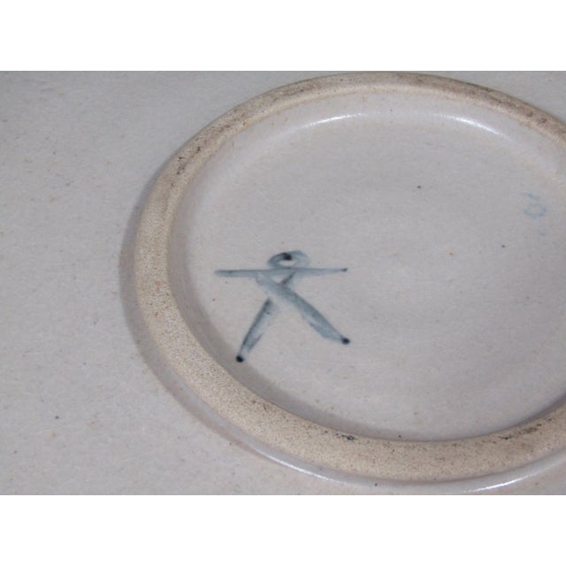 1970s Signed Abstract Fish Studio Pottery Decorative Plate For Sale - Image 13 of 13