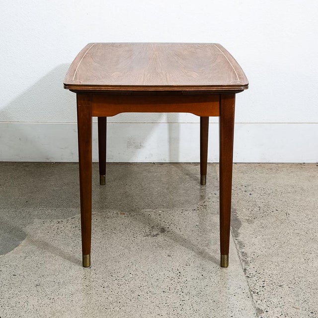 1960s Mid Century Danish Modern Coffee Table Walnut Extension Draw Leafs MCM Vintage For Sale In Sacramento - Image 6 of 12