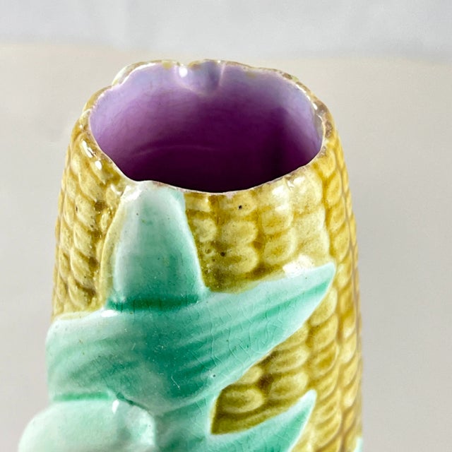 Wardle English Majolica Glazed Hand Holding Corn Spill or Posy Vase For Sale - Image 10 of 12