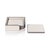 Contemporary Nappa Leather 4-Piece Coaster Set on Tray, Cream & Gray For Sale - Image 3 of 3