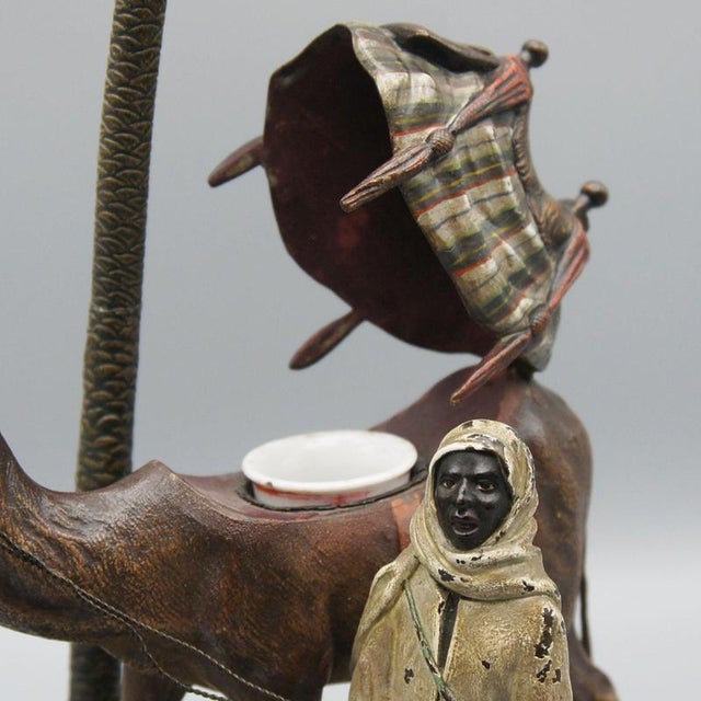Antique Man with Camel by Franz Bergman, 1890s For Sale - Image 7 of 8