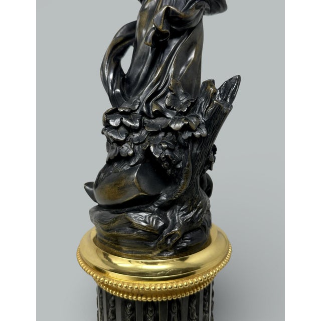 Antique Pair French Bronze Ormolu Candlesticks Albert-Ernest Carrier-Belleuse For Sale - Image 9 of 13