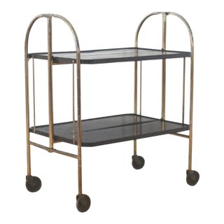 Vintage Midcentury Modern Foldable Bar Cart For Sale