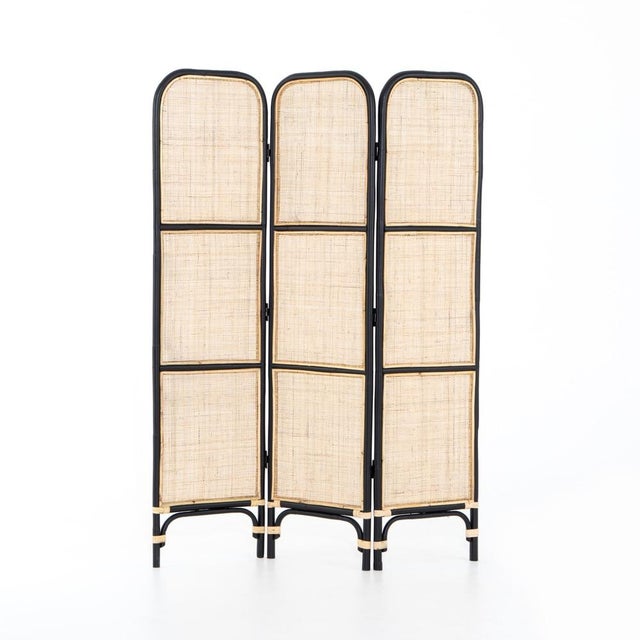 Sundara Rattan Screen, Black | Chairish