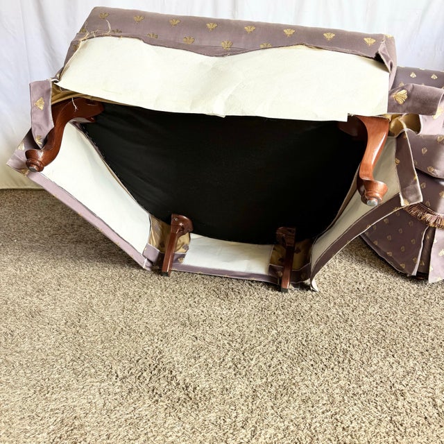 Vintage Regency Purple and Gold Honey Bees Lounge Chairs - A Pair For Sale - Image 10 of 10