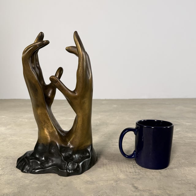 Rodin “The Cathedral” Bronze Sculpture – Intertwined Hands Study, 12” H For Sale - Image 11 of 11