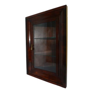 19th Century Flame Mahogany Built-In Corner Display Cabinet - Architectural Element For Sale