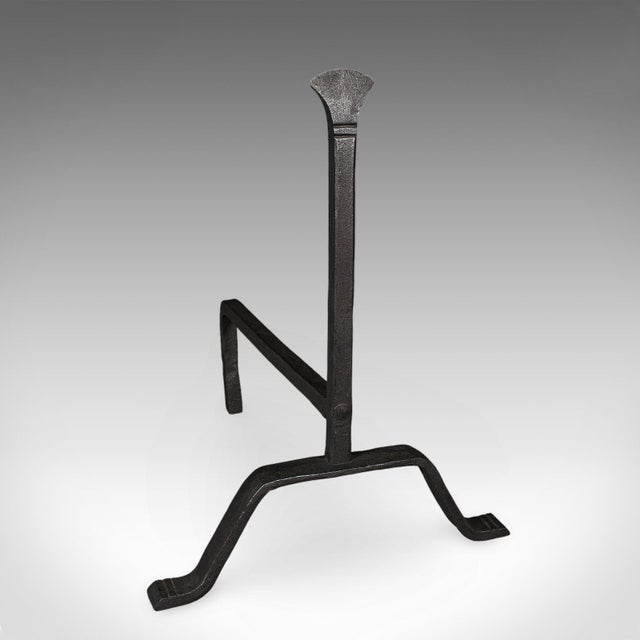 Pair of Antique Fire Dogs, English, Wrought Iron, Fireplace Andiron, Victorian For Sale - Image 6 of 10