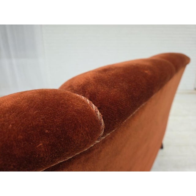 Danish 2-Seater Sofa in Velour and Oak, 1950s For Sale - Image 10 of 18