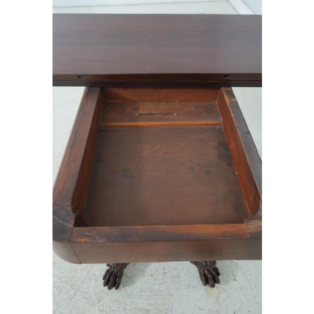 Antique American Mahogany Empire Style Game Table For Sale - Image 17 of 18