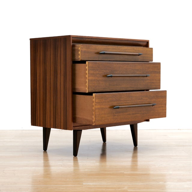 1960s Small Mid Century Dresser Nightstand by Lebus Furniture For Sale - Image 4 of 10