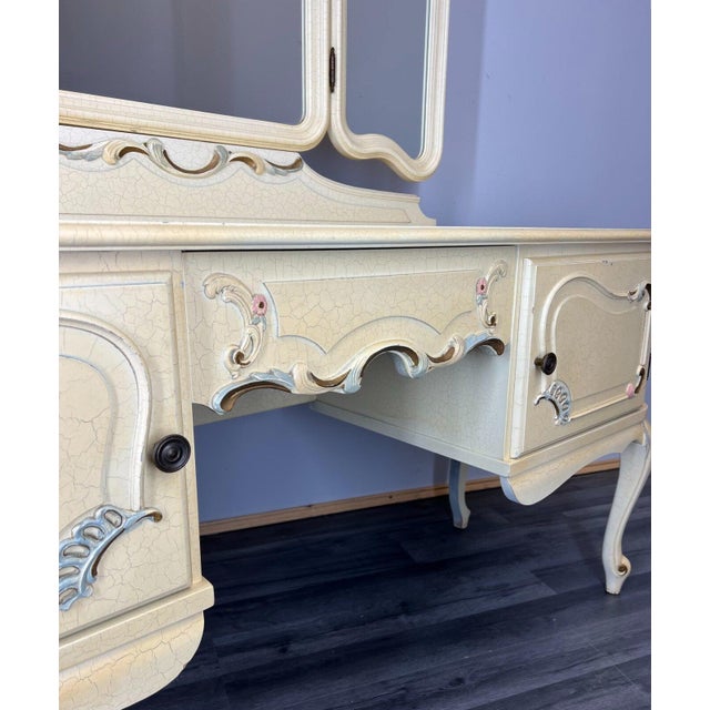 Brown Louis XVI French Carved Dressing Table For Sale - Image 8 of 15