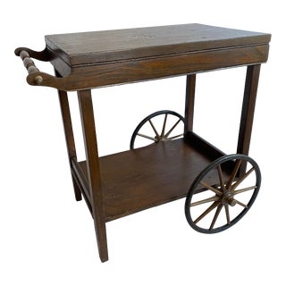 Vintage Wood Bar Cart For Sale