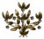 Wrought and Gilded Iron 4-Light Wall Light with Leaves and Flowers For Sale