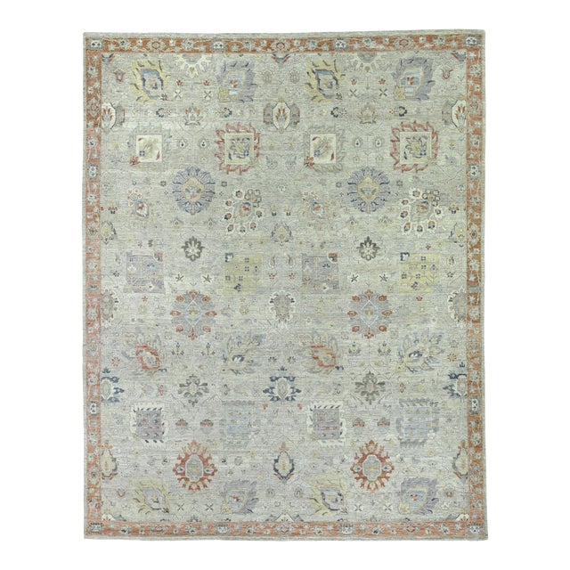 Rugs Evie Hand Knotted Wool Gray & Multi - 10'x14' For Sale