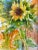 Wood Framed Original Watercolor Painting “Sunflower” For Sale - Image 7 of 12