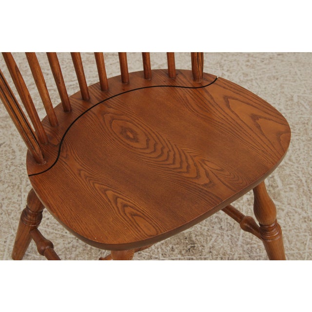 Set of 6 Hitchcock Oak Windsor Style Dining Room Chairs For Sale - Image 15 of 18