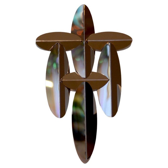 Metal Small Wall Mirror in Polished Aluminum by Martens & Visser For Sale - Image 7 of 7