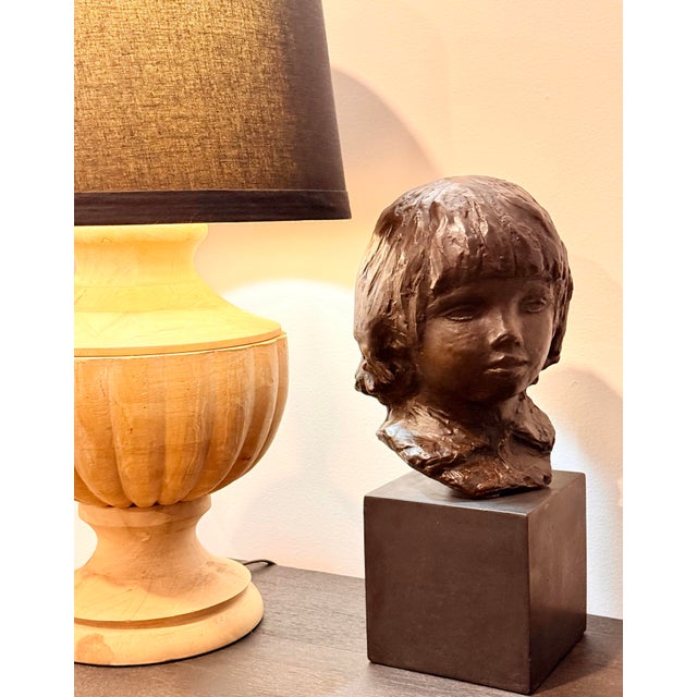 Vintage Limited Edition 1958 Reproduction Sculpture ‘Head of Coco’ (1908) by Pierre-August Renoir by Alva Museum Replicas For Sale - Image 12 of 12