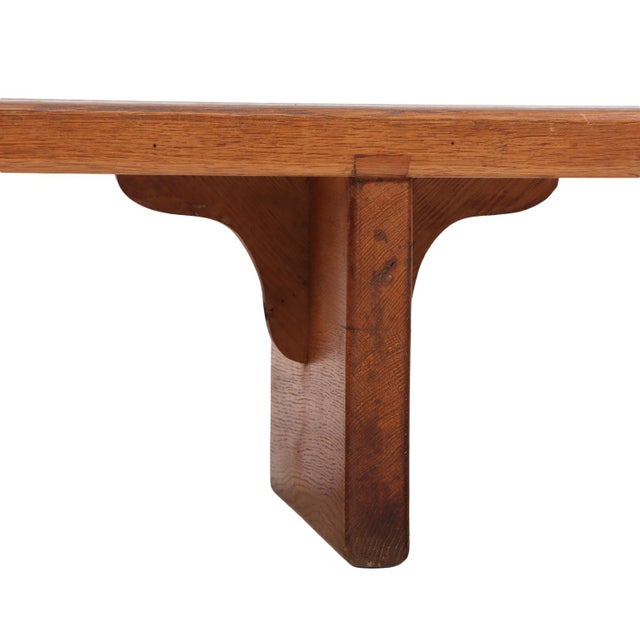 Wood French Solid Oak Bench / Low Table, C. 1970. For Sale - Image 7 of 7