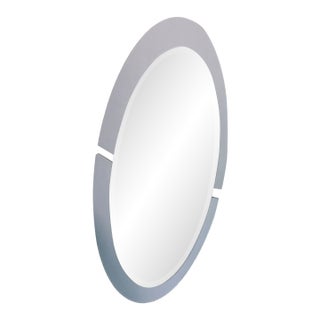 Large Oval Wall Mirror – Dark Frame, 48"w X 24"h For Sale