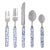 Chinoiserie 20-Piece Flatware Set, White/Blue - Service for Four For Sale