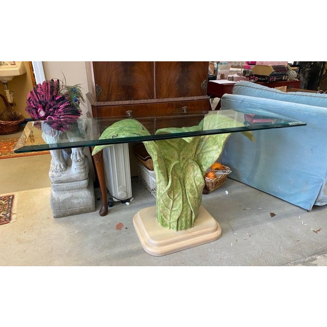 Vintage Serge Roche Style Console Table and Mirror Set With Leaf Accents For Sale - Image 10 of 10