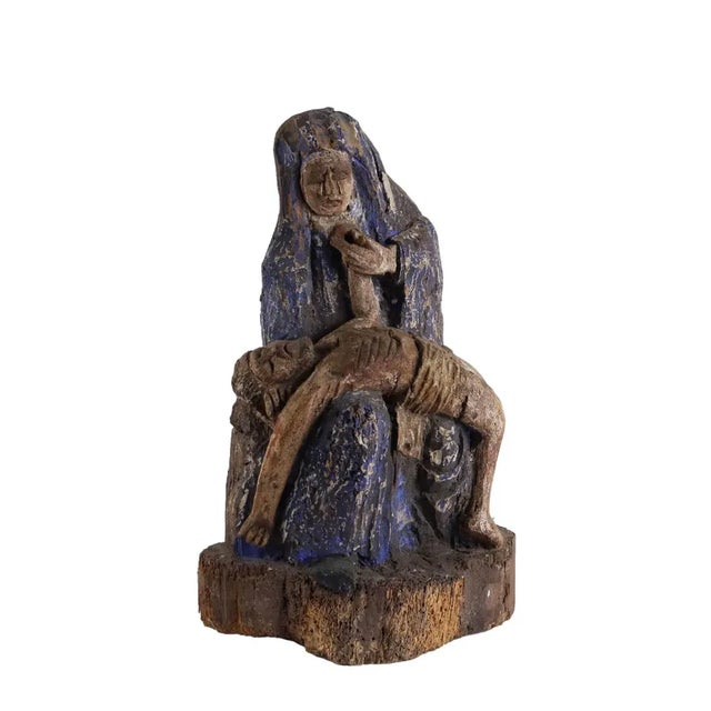 La Pietà Wooden Sculpture For Sale - Image 11 of 11