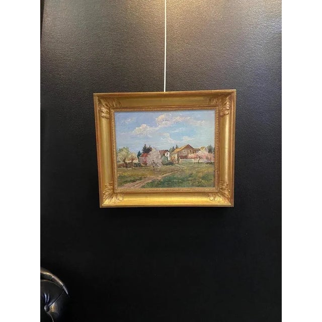 Harry Urban, Geneva Countryside, Oil on Wood, 1950s For Sale - Image 4 of 9