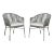Daisy Stackable Rope Chair in Grey & Grey Cushion - a Pair For Sale