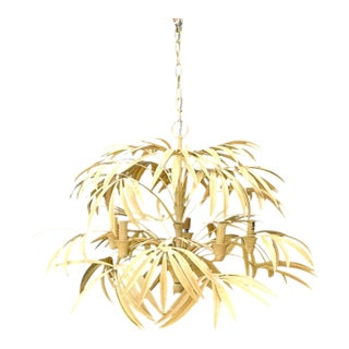 Vintage Currey and Company “Calliope” Palm Frond Chandelier For Sale