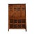 Chinese Brown Open Panel Relief Carving Storage Stack Cabinet For Sale