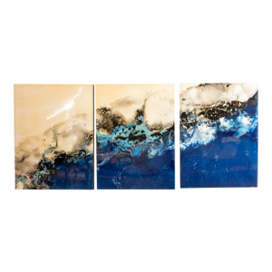 Original Matt Esparza Set of 3 Paintings - Acrylic on Board, Gloss Varnish